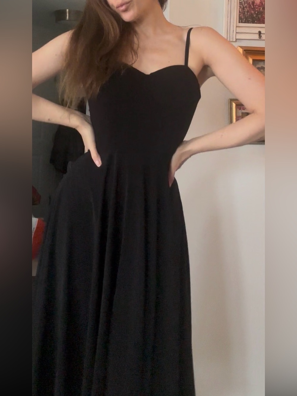 Isaac Mizrahi Black Strapless Sweetheart Midi Dress